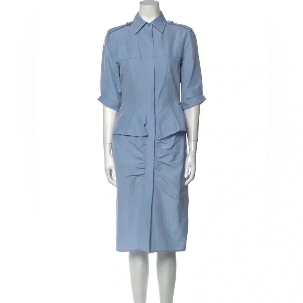 JASON WU Blue Midi Button Up Dress / Size 0 /